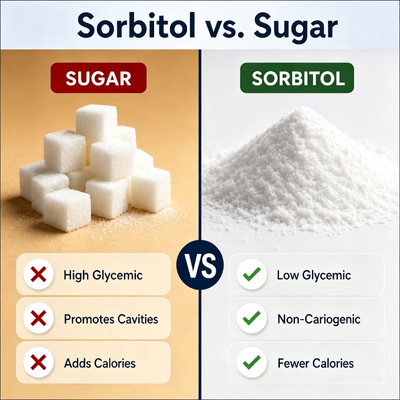 High Purity Bulk Sorbitol Crystalline Powder D‑Glucitol Multi‑Grade Humectant Sweetener For Solid Formulation Processing