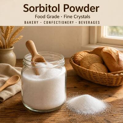 Sorbitol Powder BP USP EP Grade 20-60 Mesh, E420 CAS 50-70-4, Sweetener and Humectant for Tablet Excipient, 25kg PP Bag